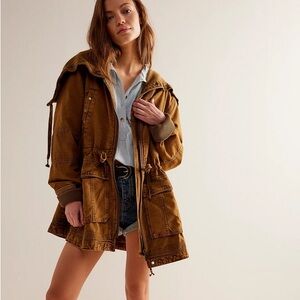 FREE PEOPLE Future Surplus Brown Utility Jacket SZ XL